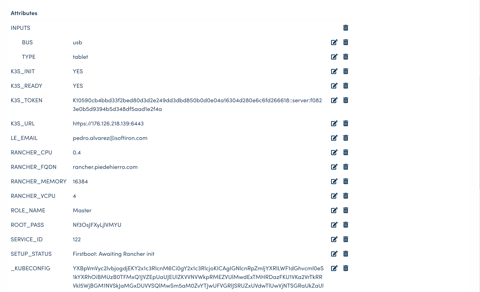 Rancher details shown in VM Attributes