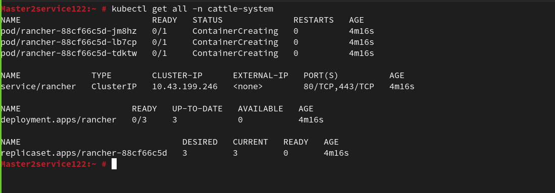Deploying pods shown in cattle-system namespace with kubectl
