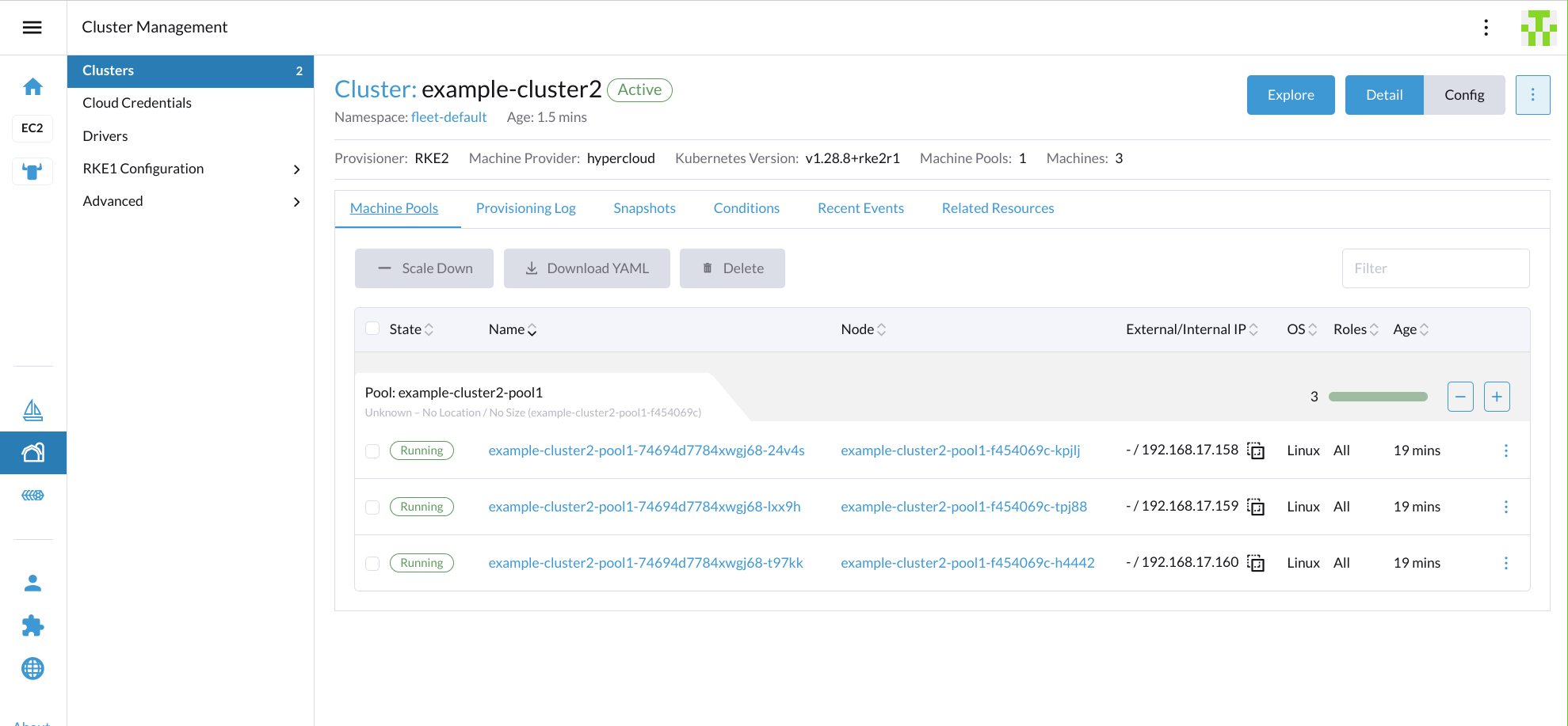 New Rancher cluster ready to be used